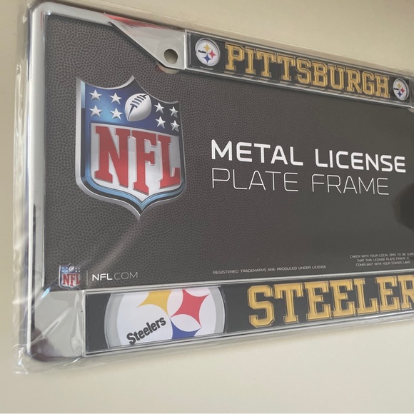 NFL Pittsburg steelers license plate frame . Top quality , chrome and laser cut - Picture 2 of 3